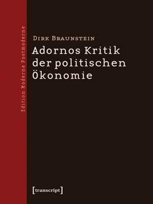 cover image of Adornos Kritik der politischen Ökonomie